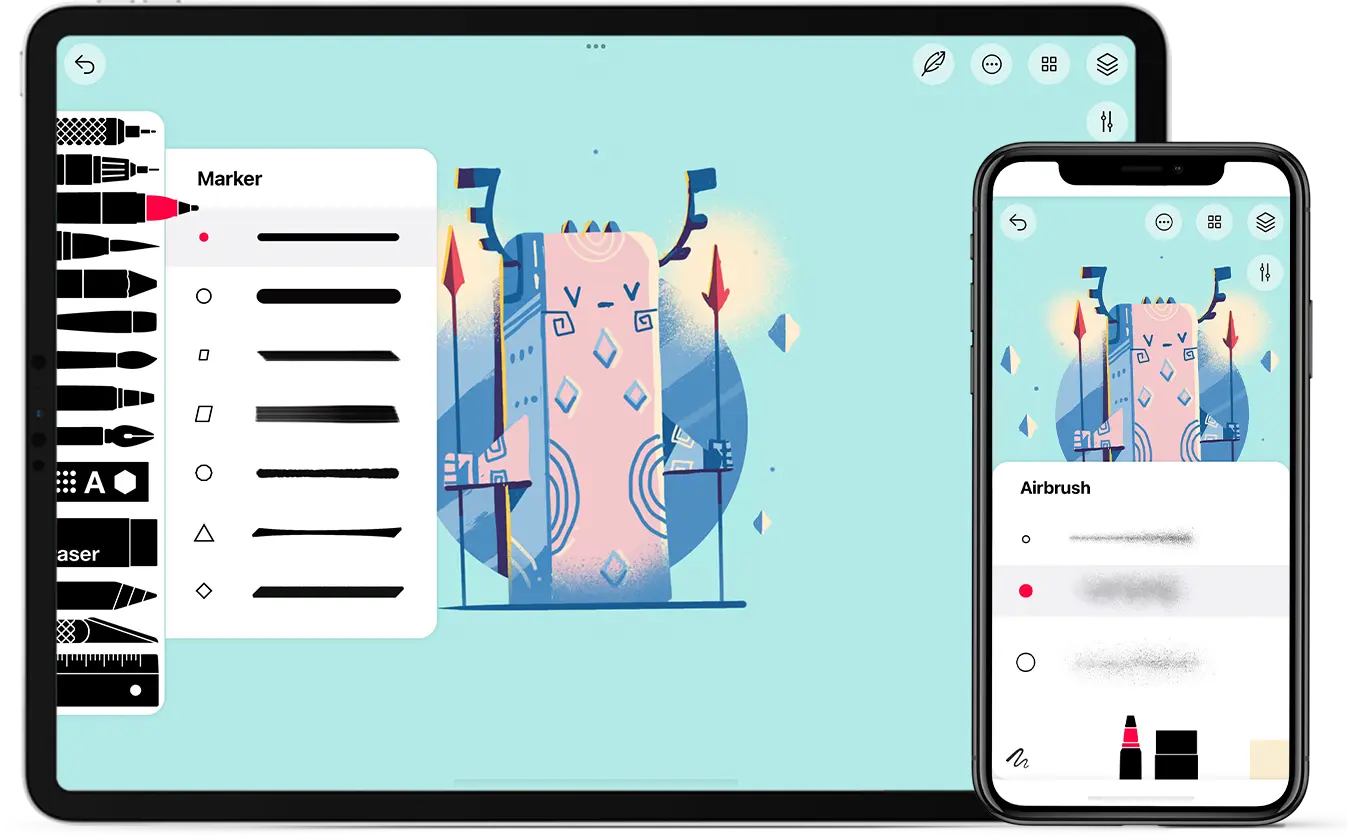 Tayasui Sketches interface