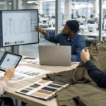 Apparel brand supplier portal showing factory communication, tech pack sharing, and sample approval workflow