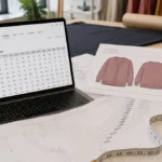 Extended size PLM software: grading rule table for a plus-size style spread across a size run from 14W to 40W on a cutting room table