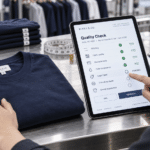 Quality control management software: an inspector's tablet showing a digital pass/fail checklist